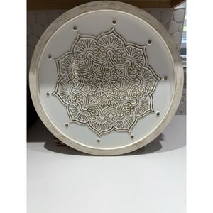 American‎ Art Decor Boho Farmhouse Wood Framed Wall Medallion - White, Brown 17"